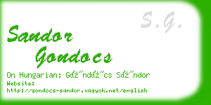 sandor gondocs business card