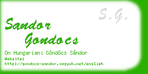 sandor gondocs business card